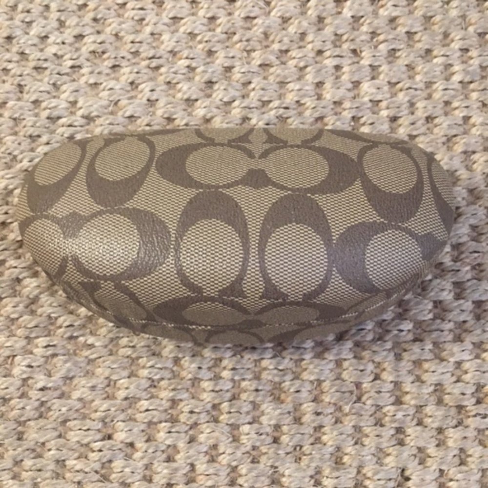 Coach Eyeglass Case Hard Clam shell Brown Logo